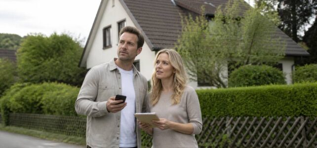 Kopers bereiden zich voor op een bezichtiging van een woning net over de Duitse grens