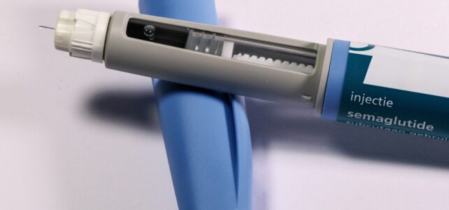 A semaglutide injection pen is shown